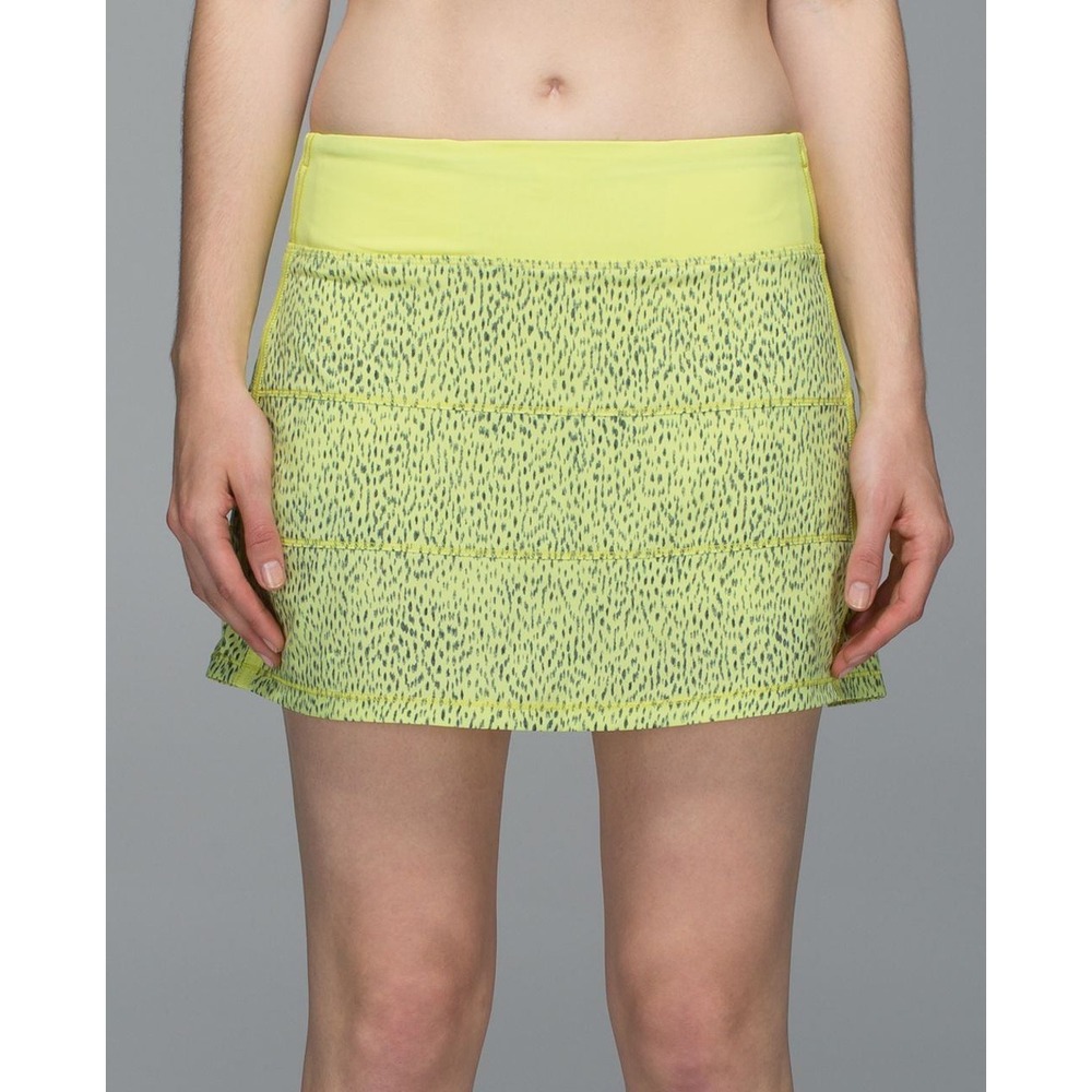 Lululemon Women's Clarity Yellow Pace Rival Skirt II 4 Way Stretch Tall 6